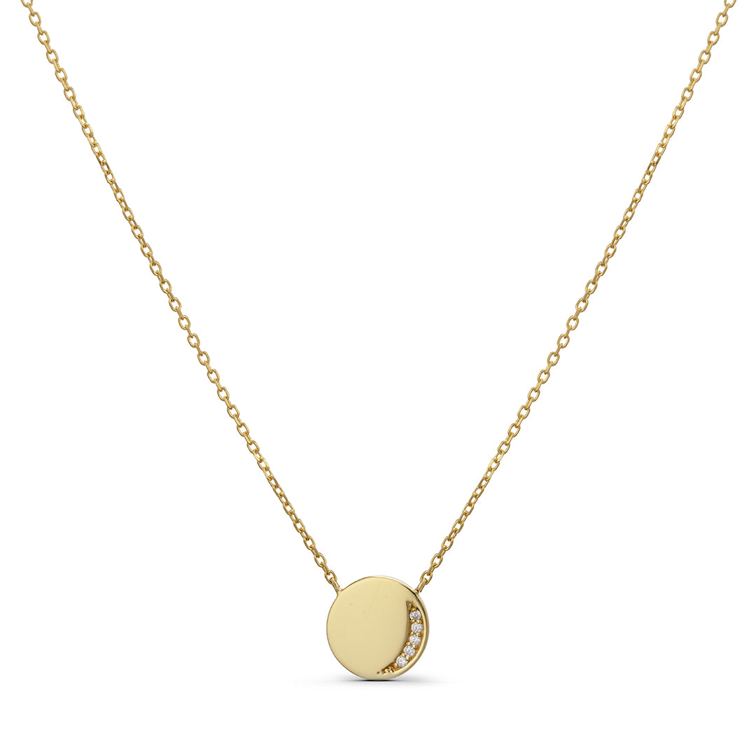 Encrusted Crescent Necklace
