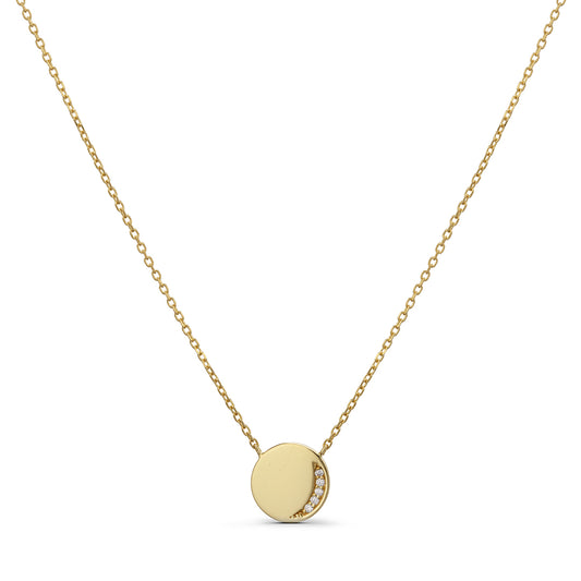 Encrusted Crescent Necklace
