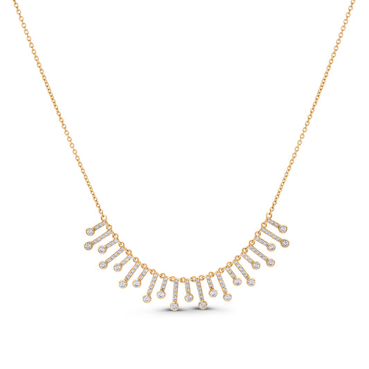 Diamond Round Encrusted Drops Necklace