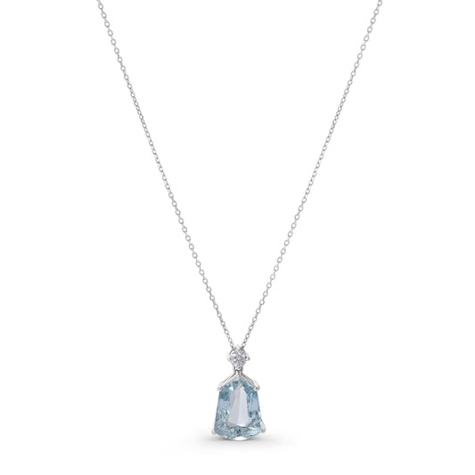 Aquamarine Single Stone Necklace
