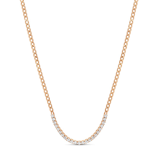 Curb Chain Tennis Necklace 2mm