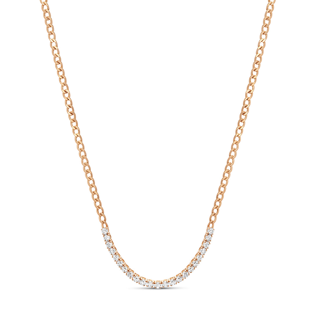 Curb Chain Tennis Necklace 2mm