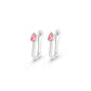 Pink Tourmaline Pear Cut Rectangle Hoops