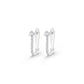 Diamond Round Cut Rectangle Studded Hoops