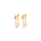 Pink Tourmaline Pear Cut Rectangle Hoops