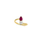 Diamond and Pear Ruby Ring
