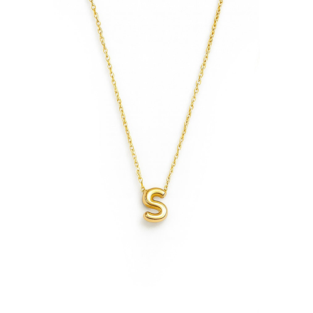 Bubble Letter Necklace | 18-karat gold. Bubble Letter Necklace | 18-karat gold.