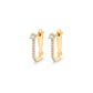 Diamond Round Cut Rectangle Studded Hoops