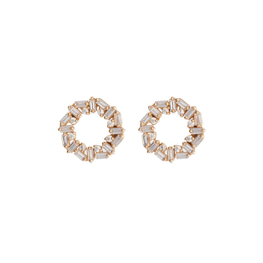 Baguette Circle Earrings