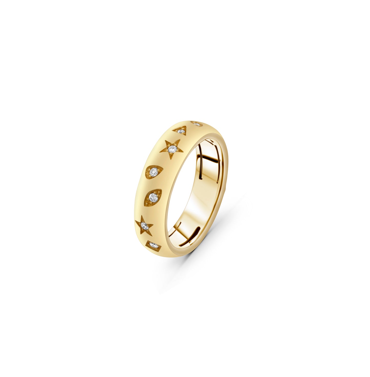 Diamond Mixed Stones Dome Ring