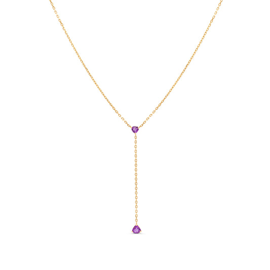 Amethyst Stones Lariat Necklace