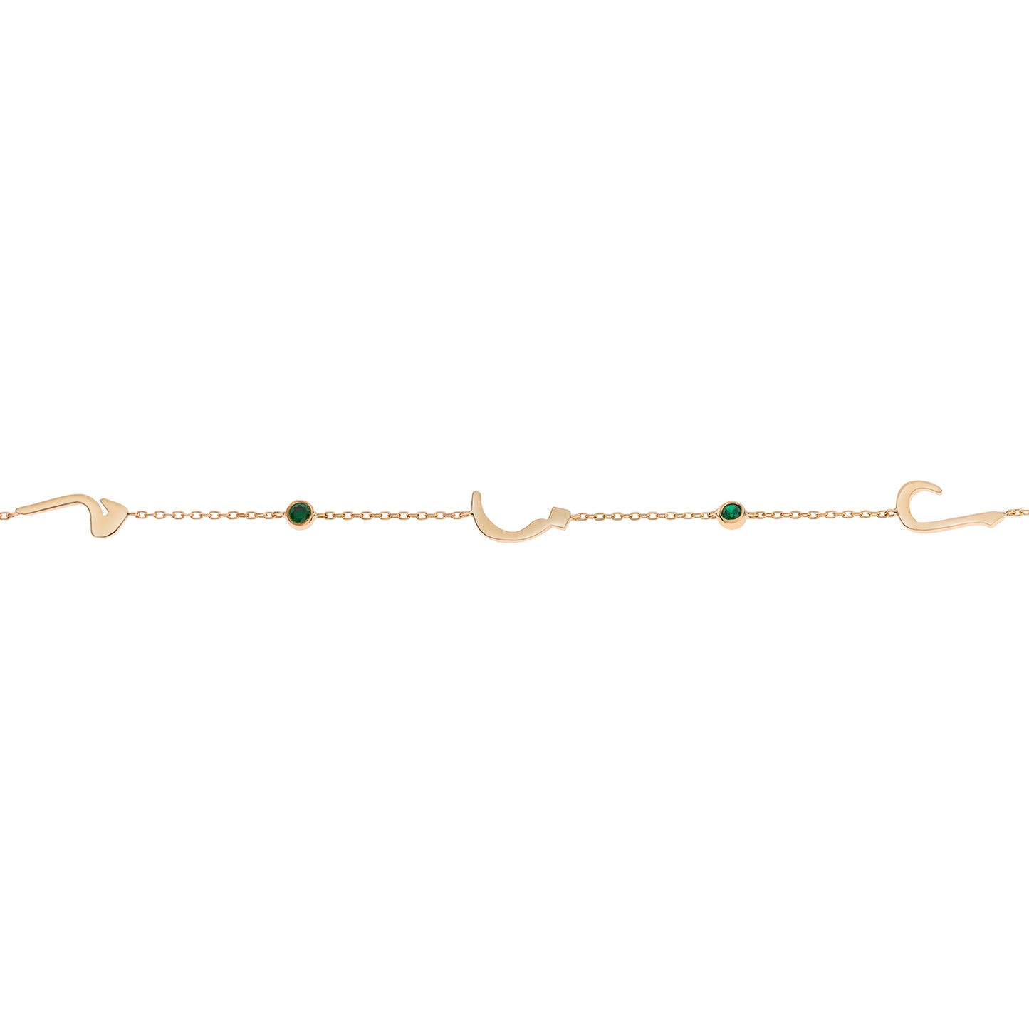 Three Letters With Stones Bracelet