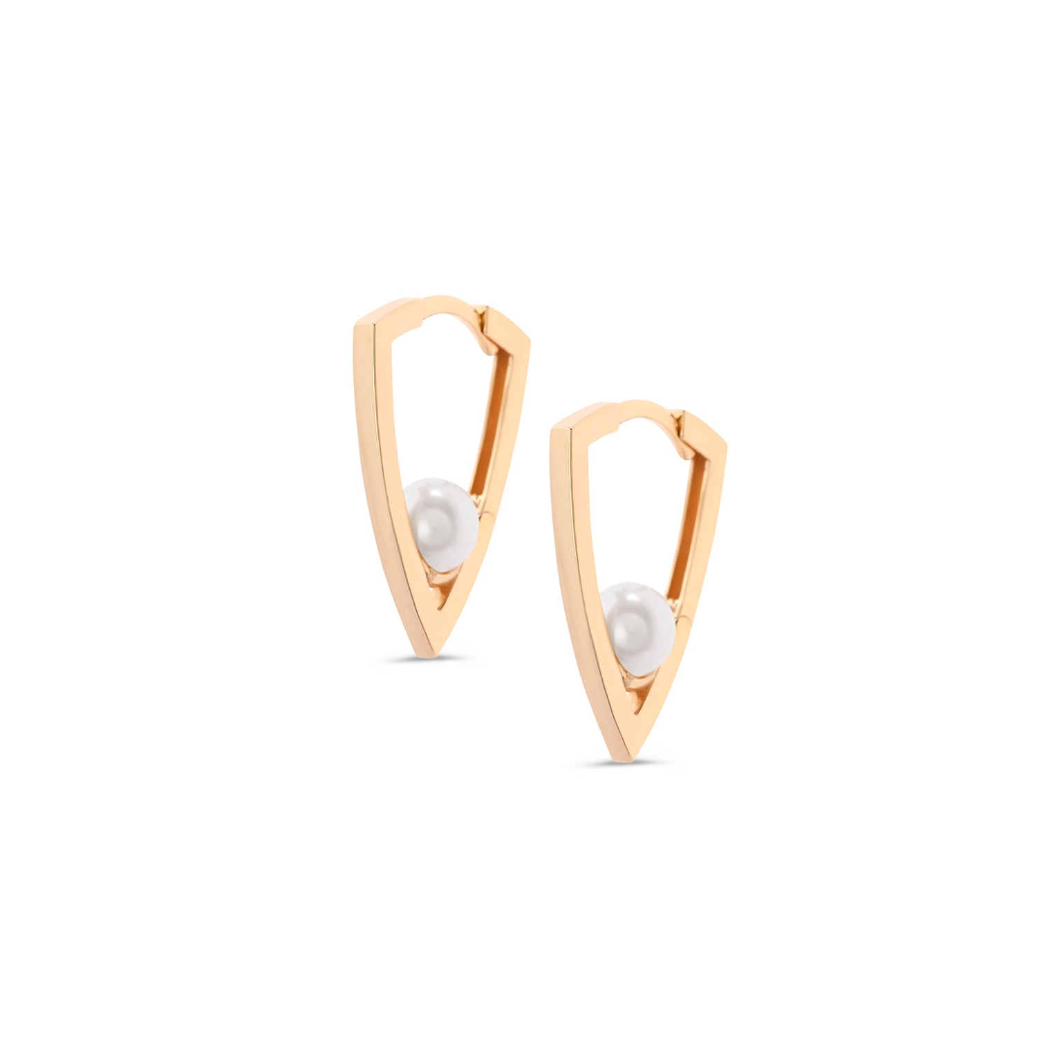 Triangle Pearl Hoops