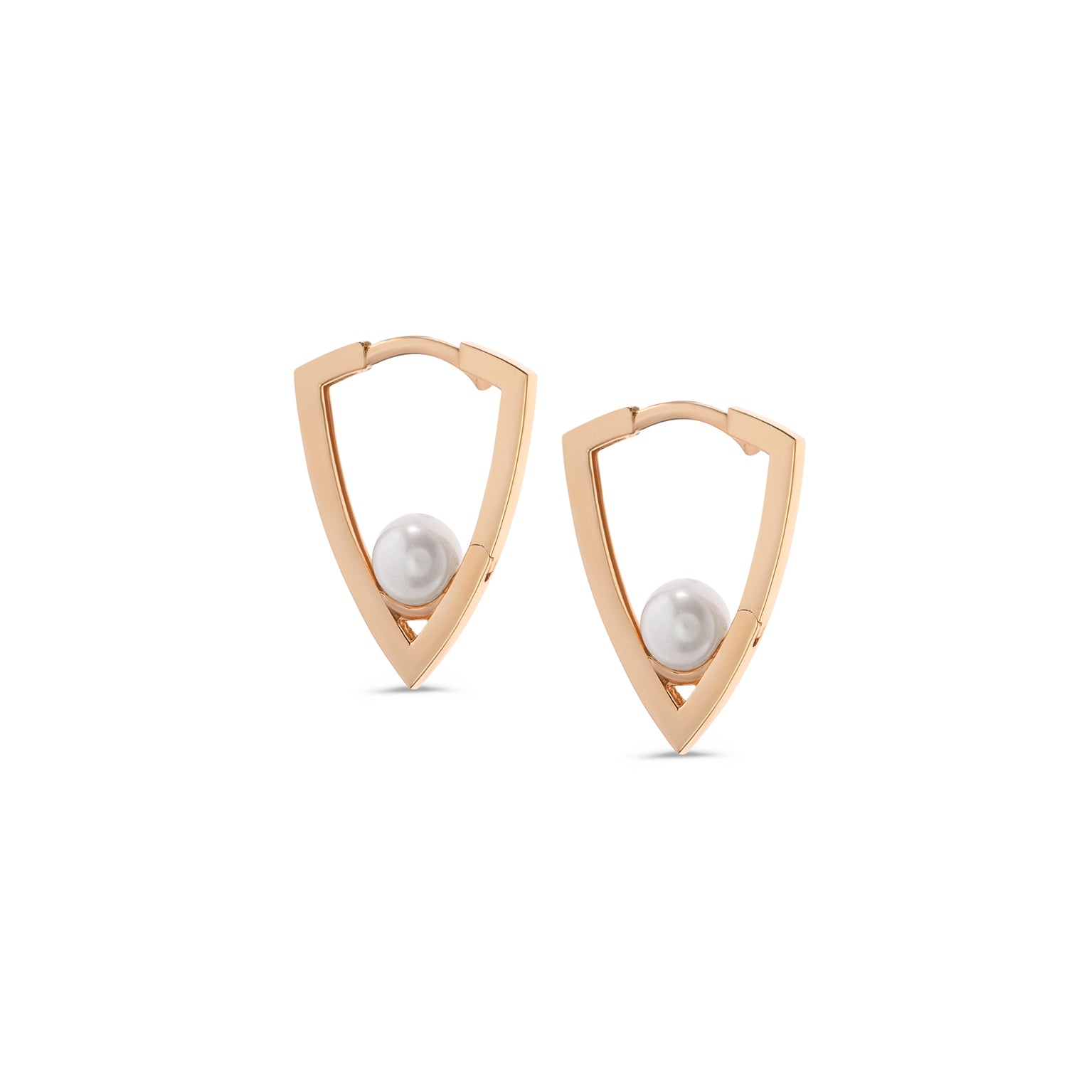 Triangle Pearl Hoops