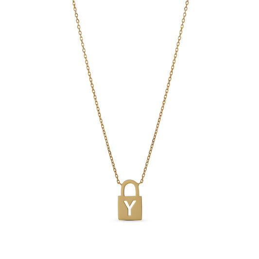 Engraved Lock Necklace