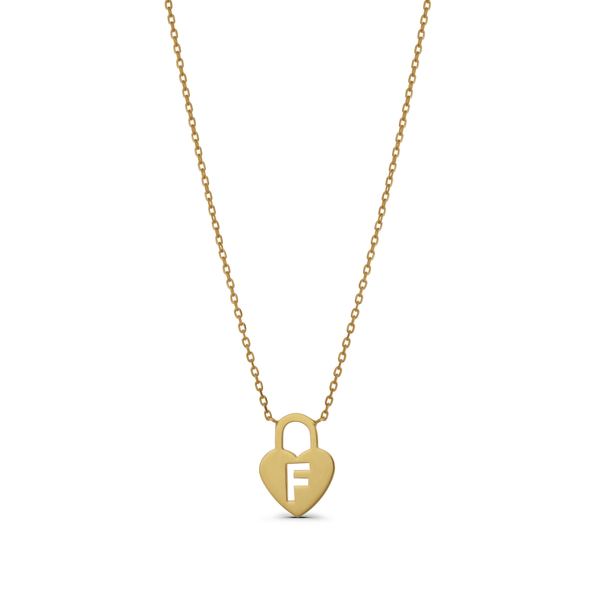 Engraved Heart Lock Necklace
