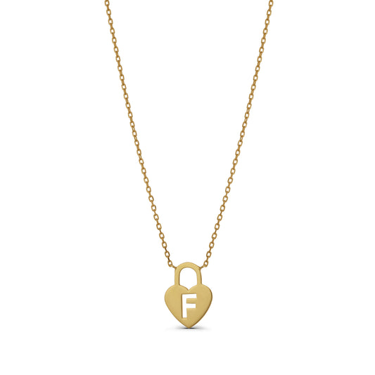 Engraved Heart Lock Necklace