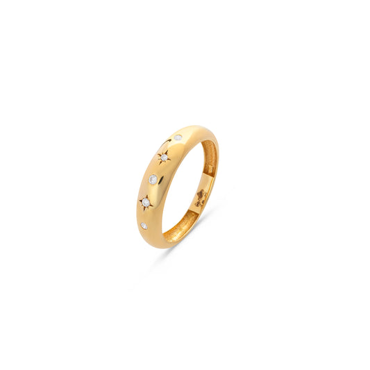 Stars and Stones Dome Ring
