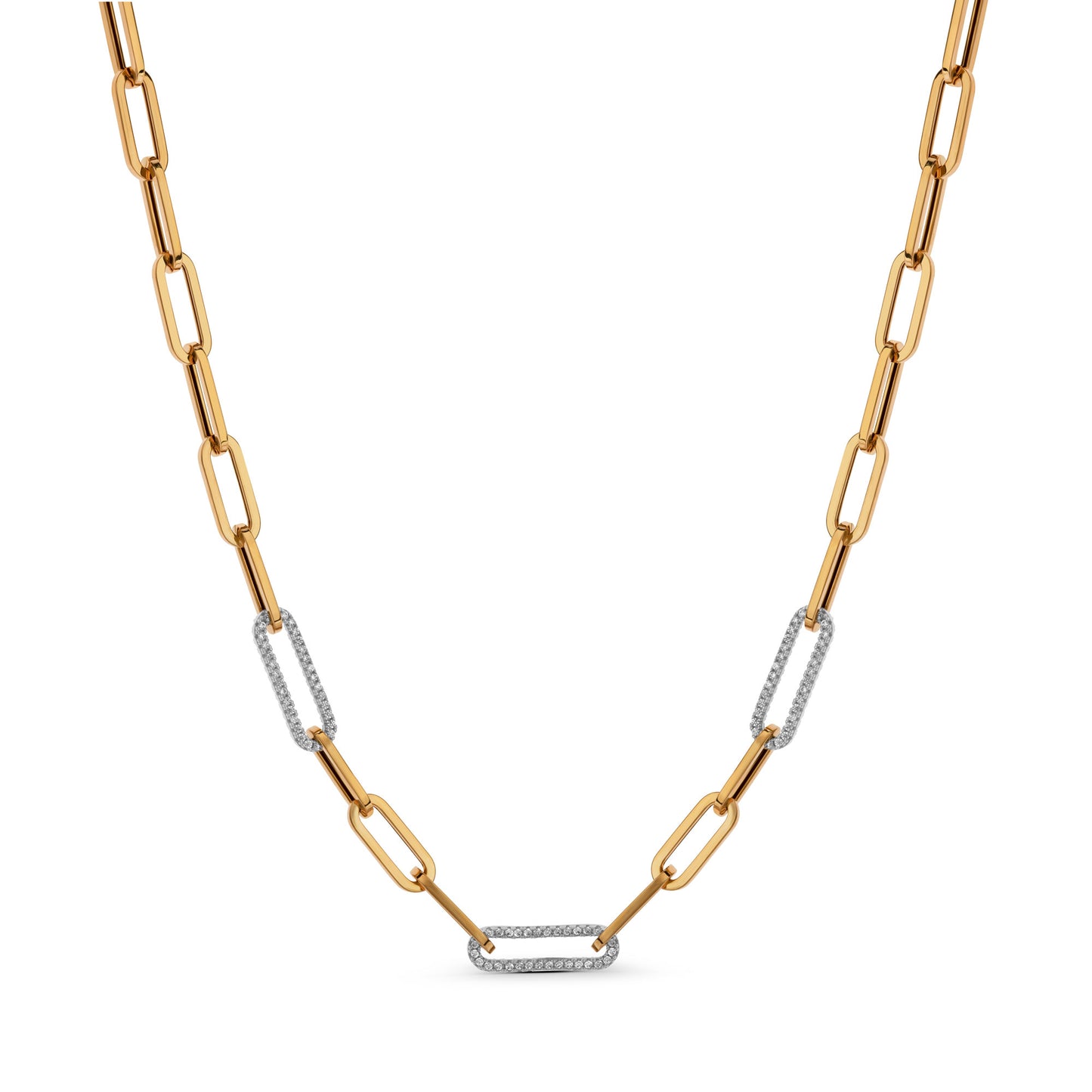 Encrusted Paperclip Chain Necklace
