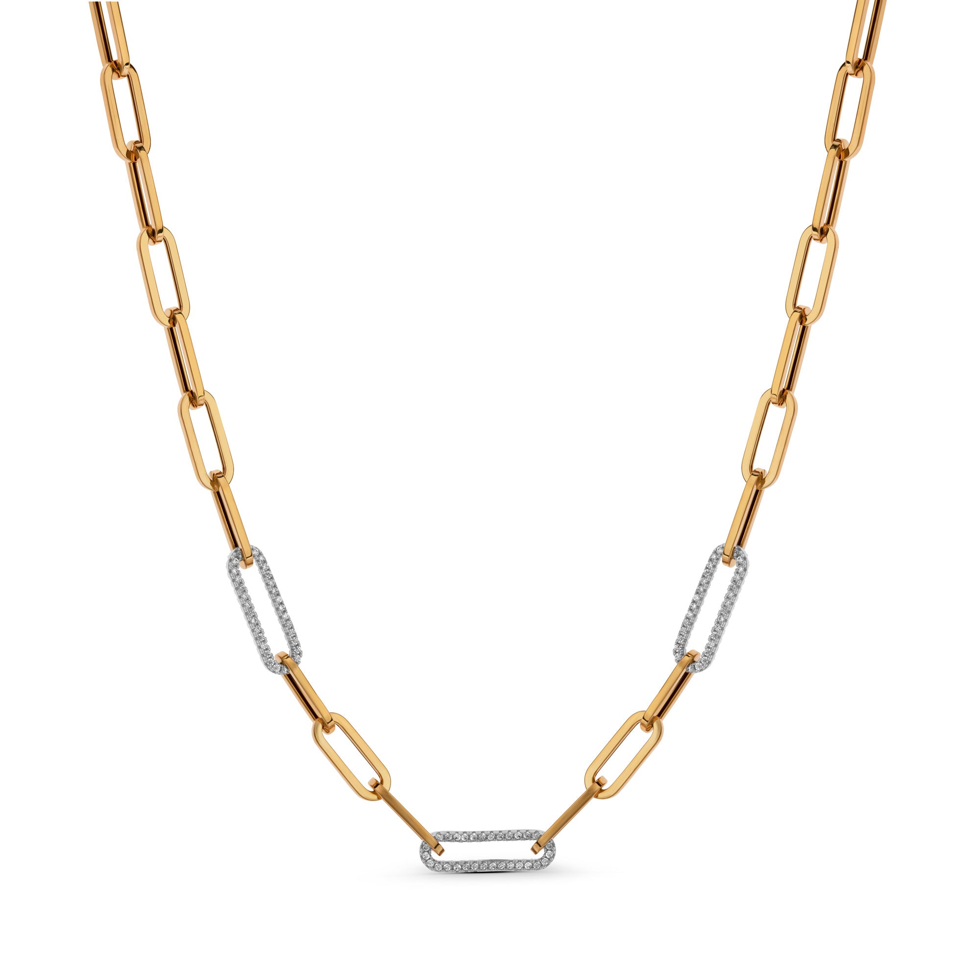 Encrusted Paperclip Chain Necklace