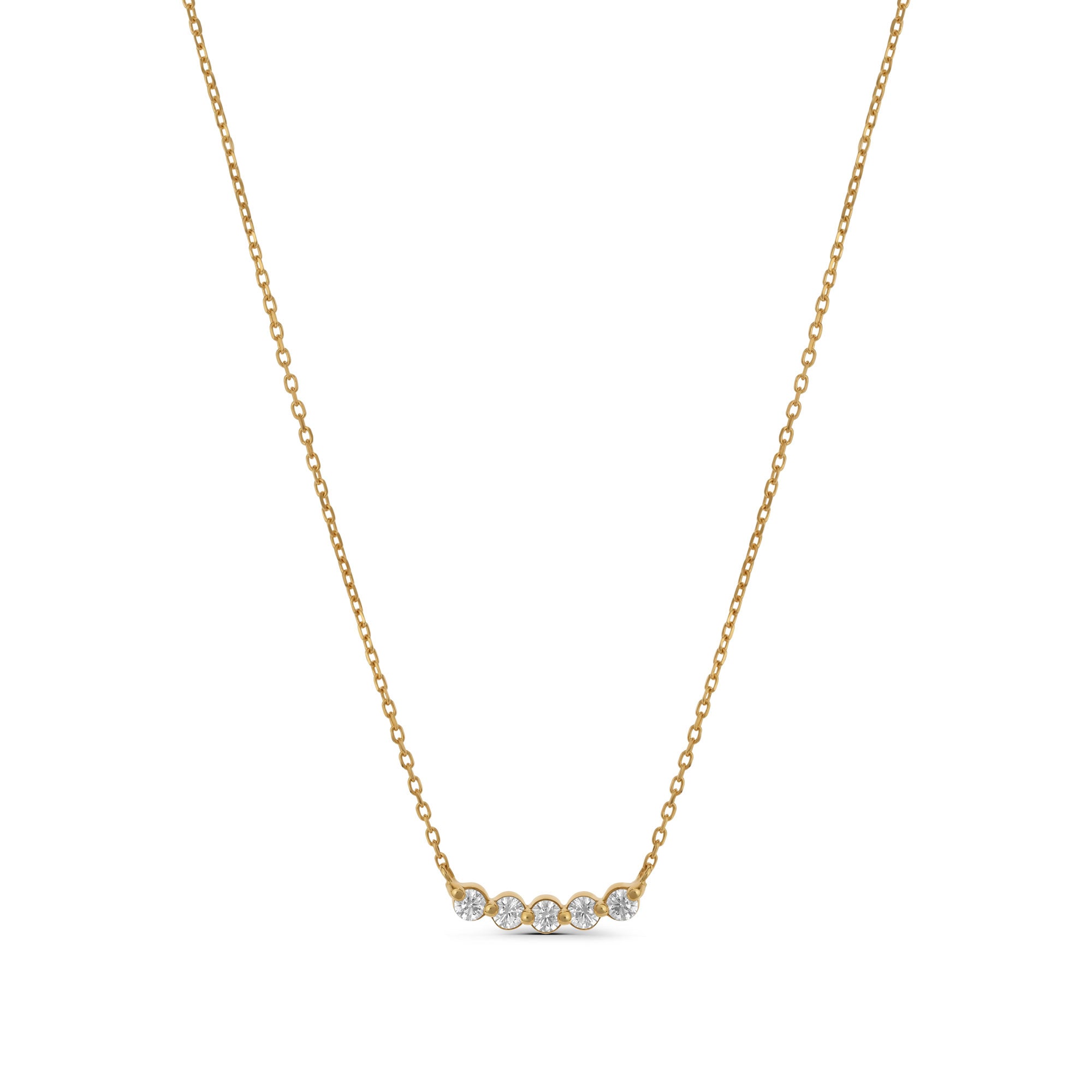 Five Bezel Stones Necklace