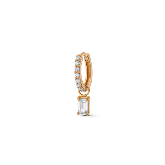 Baguette Drop Huggie Hoop