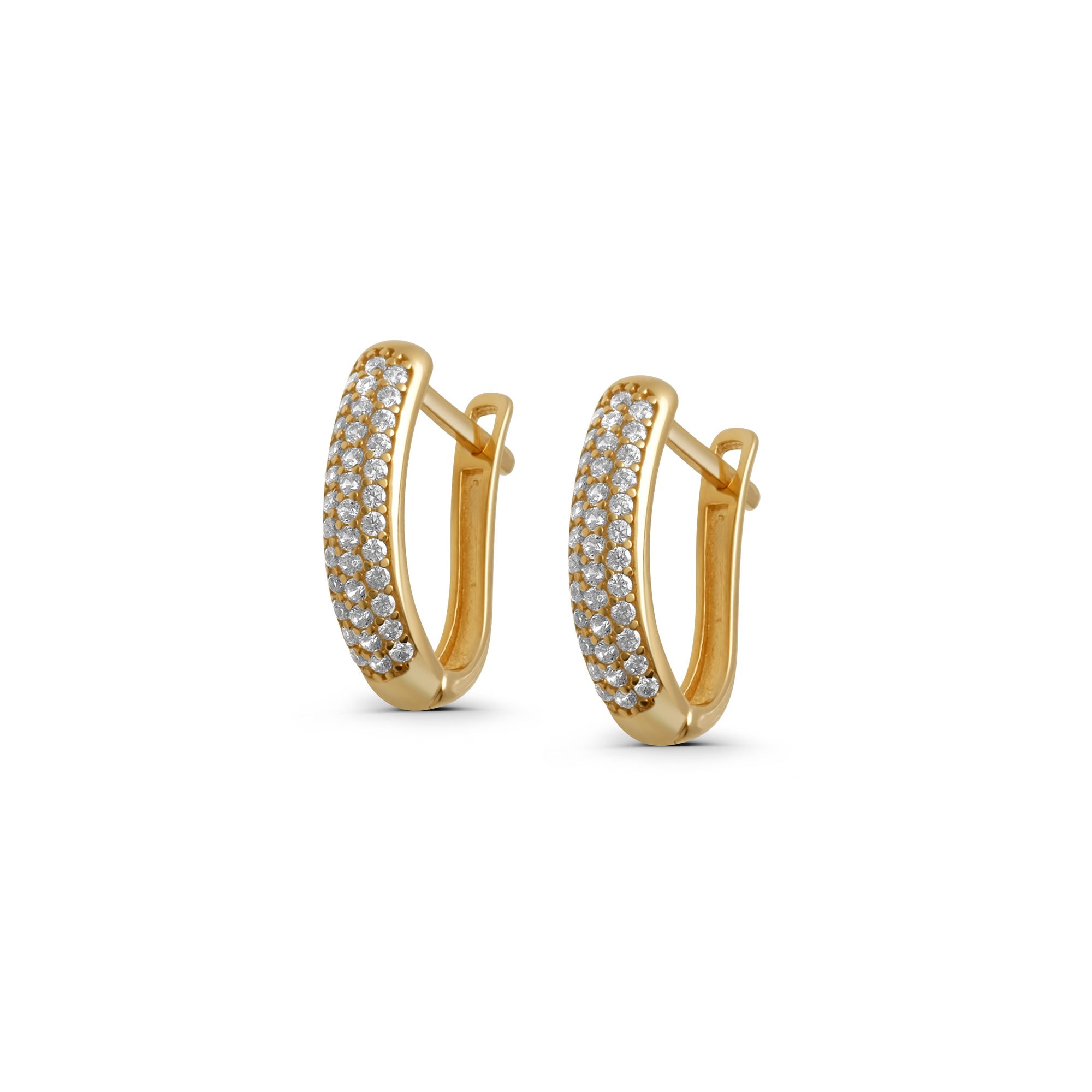Studded Curved Rectangle Hoops
