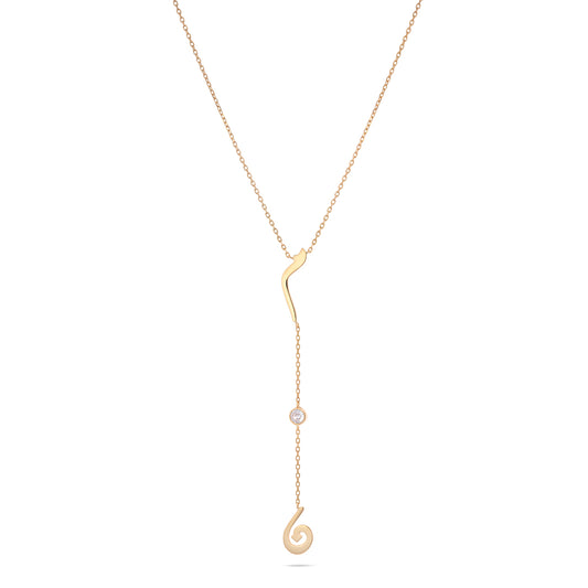 Two Letters Lariat Necklace