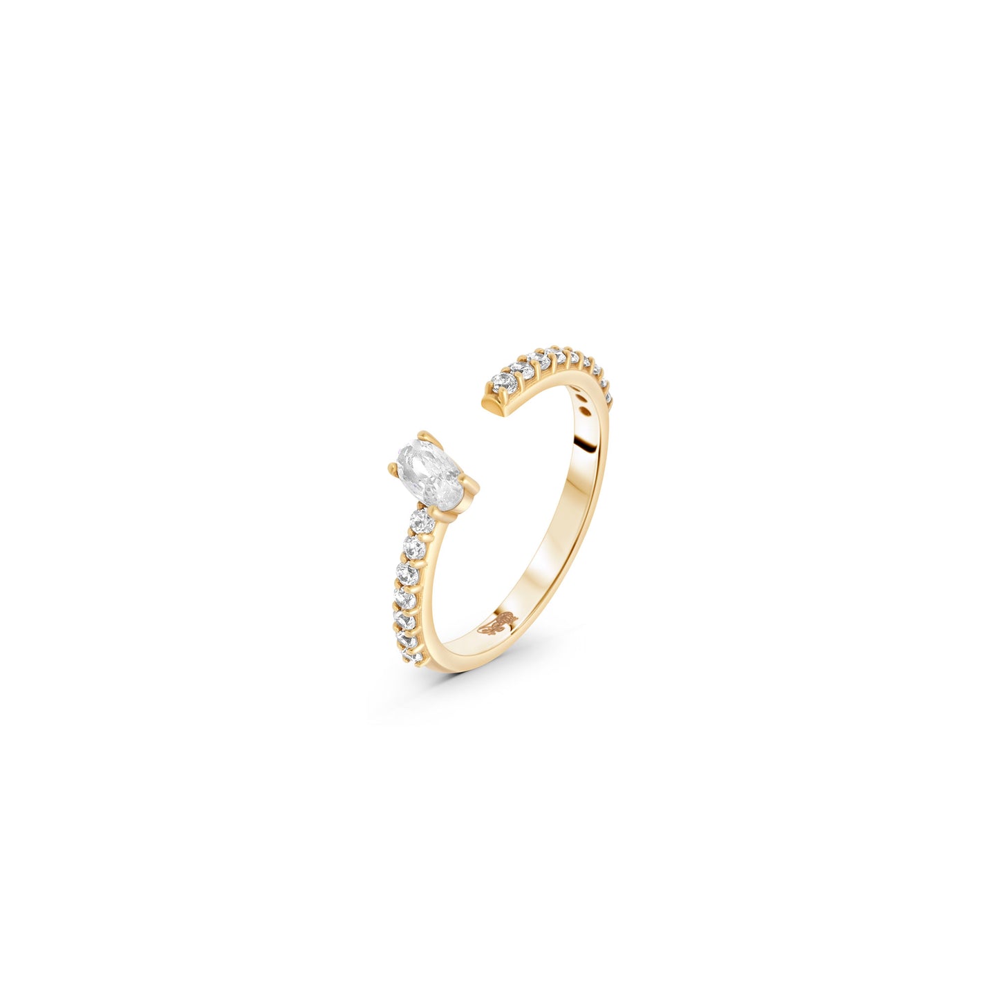 Oval Stone Open Ring