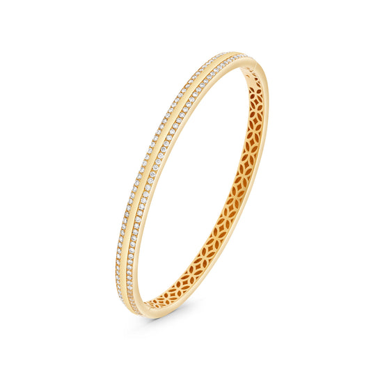 Double Line Diamond Bangle