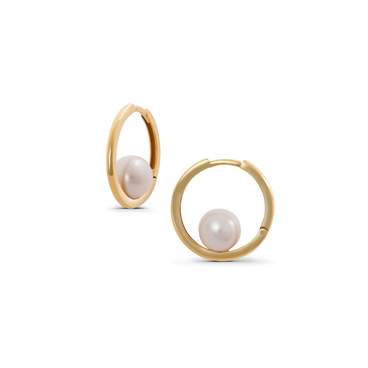 Circle Hoops with Pearls