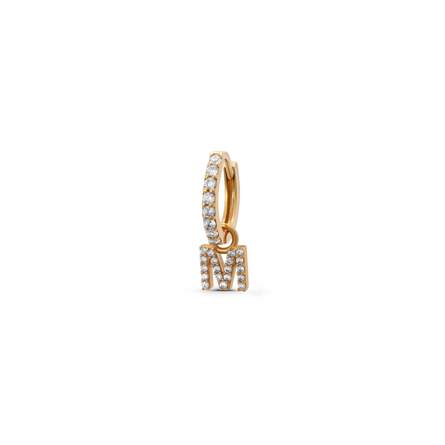 Letter Drop Huggie Hoop