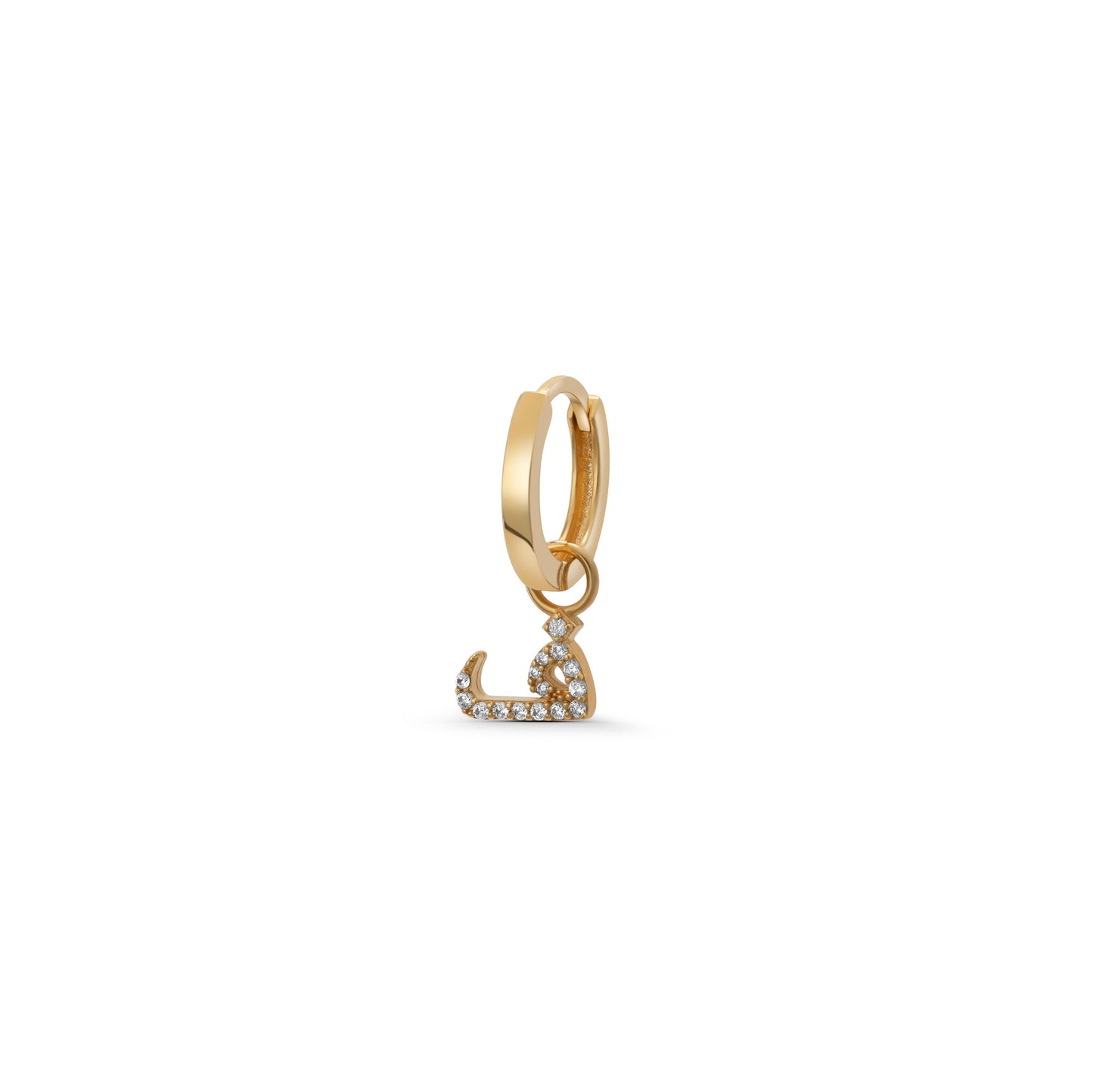 Letter Drop Huggie Hoop