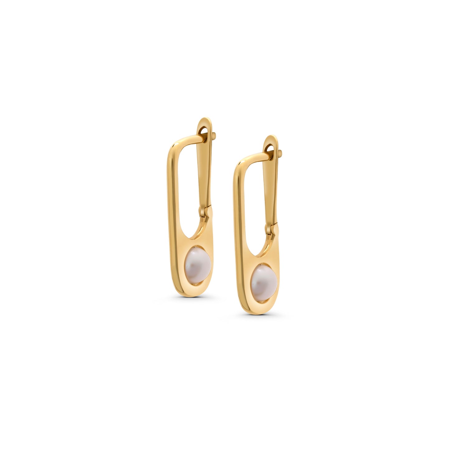 Pearl Paperclip Earrings