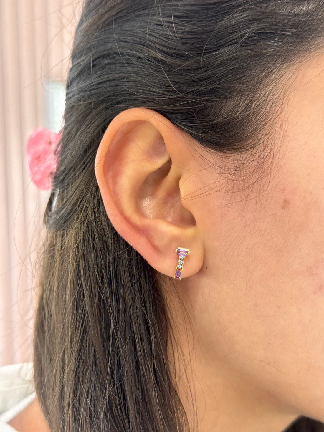 Diamond and Tourmaline Column Stud