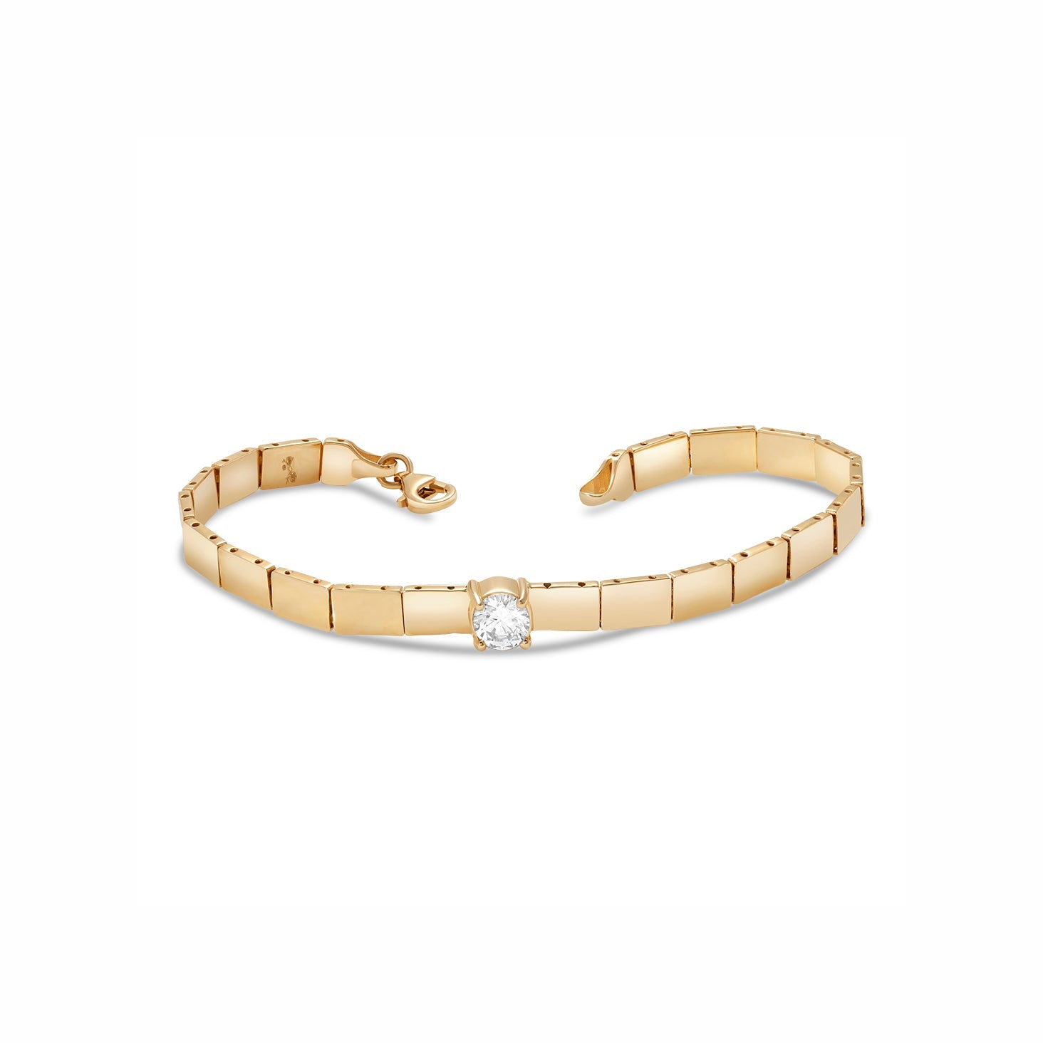 Lab Grown Diamond Single Oval Stone Square Bracelet