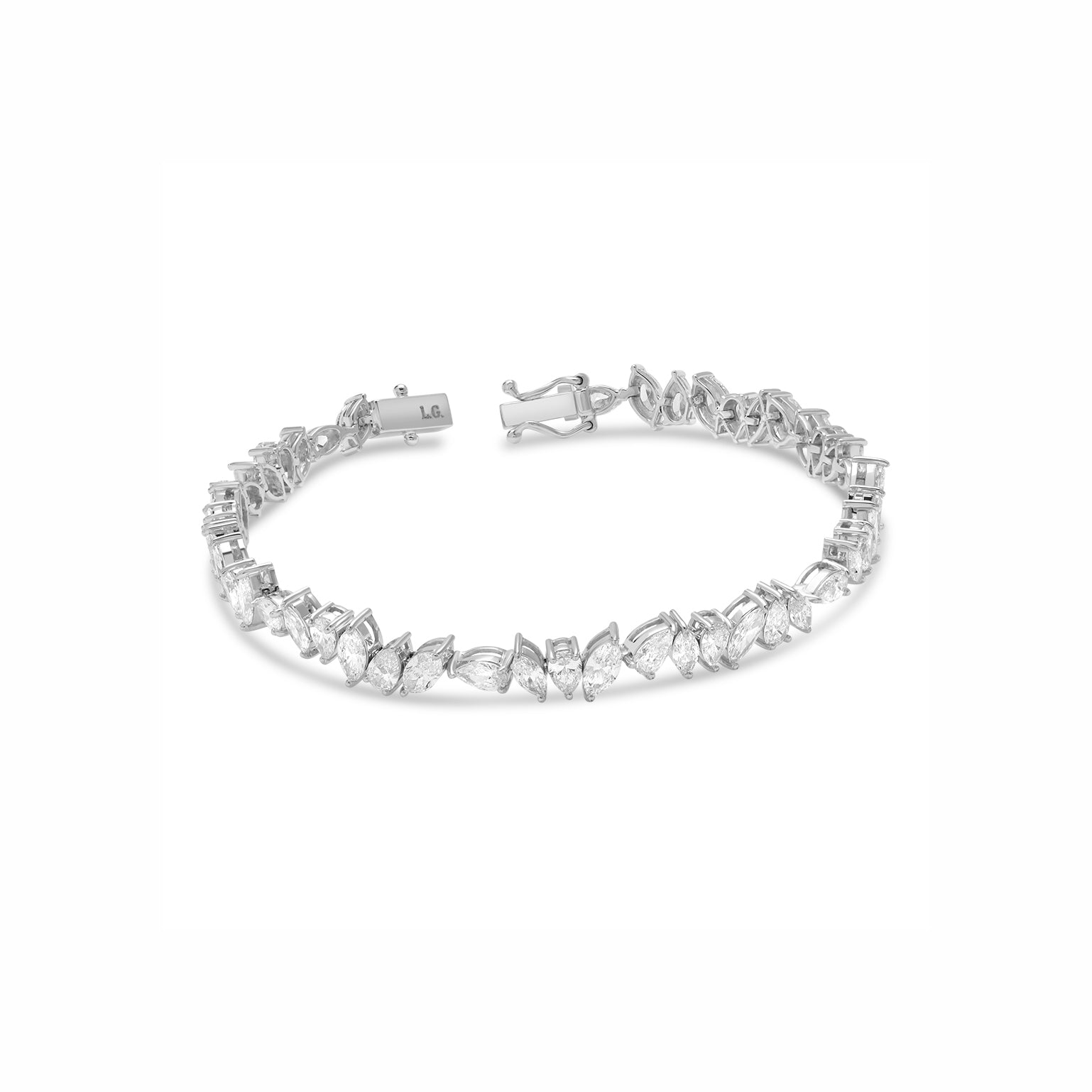 Lab Grown Diamond Cascade Marquise and Pear Bracelet