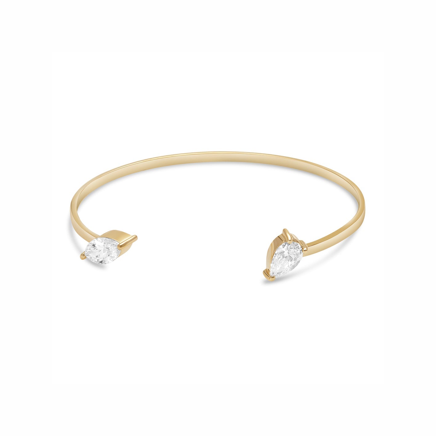 Lab Grown Diamond Marquise and Pear Open Bangle