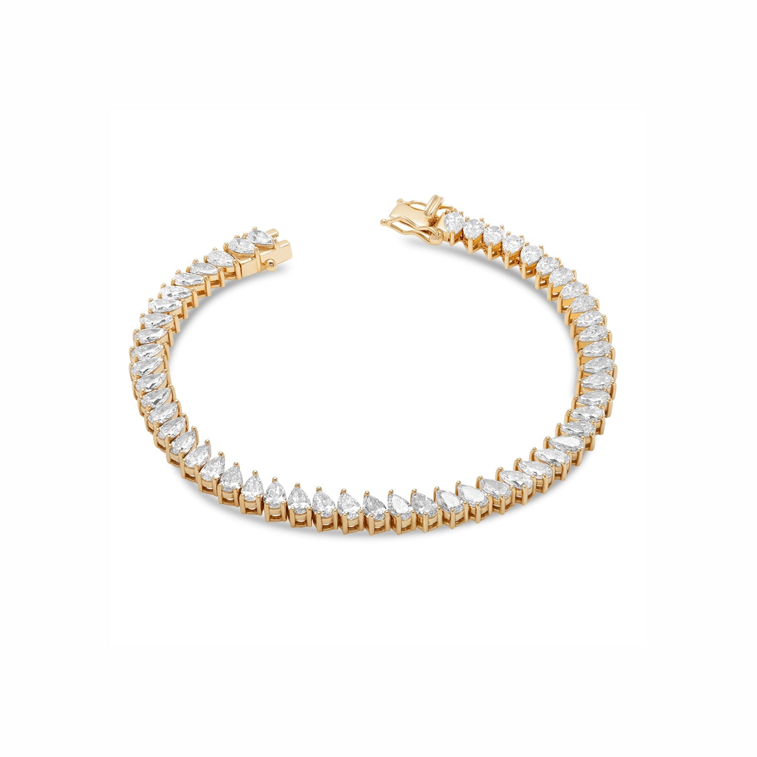 Lab Grown Diamond Pear-Cut Tennis Bracelet
