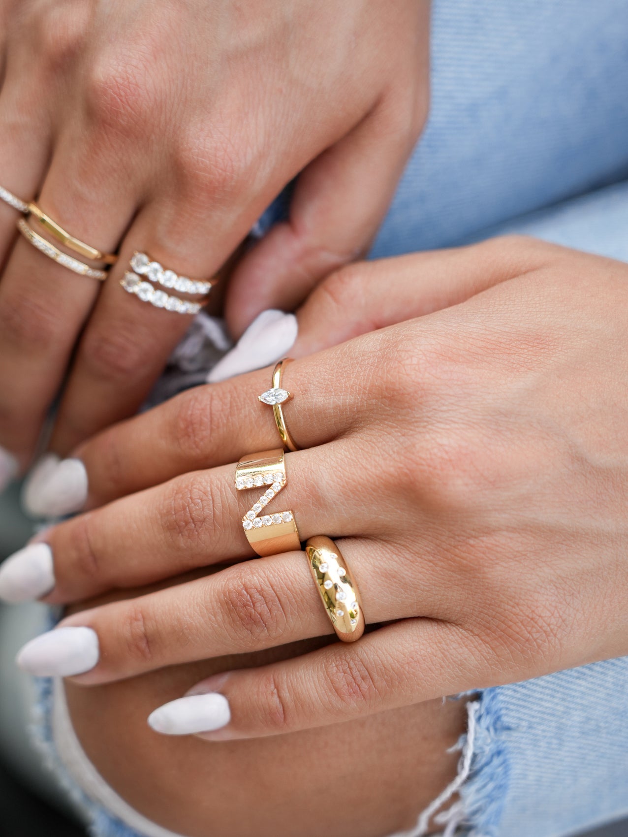 Scattered Stones Dome Ring
