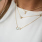 Triple Heart Stones Necklace