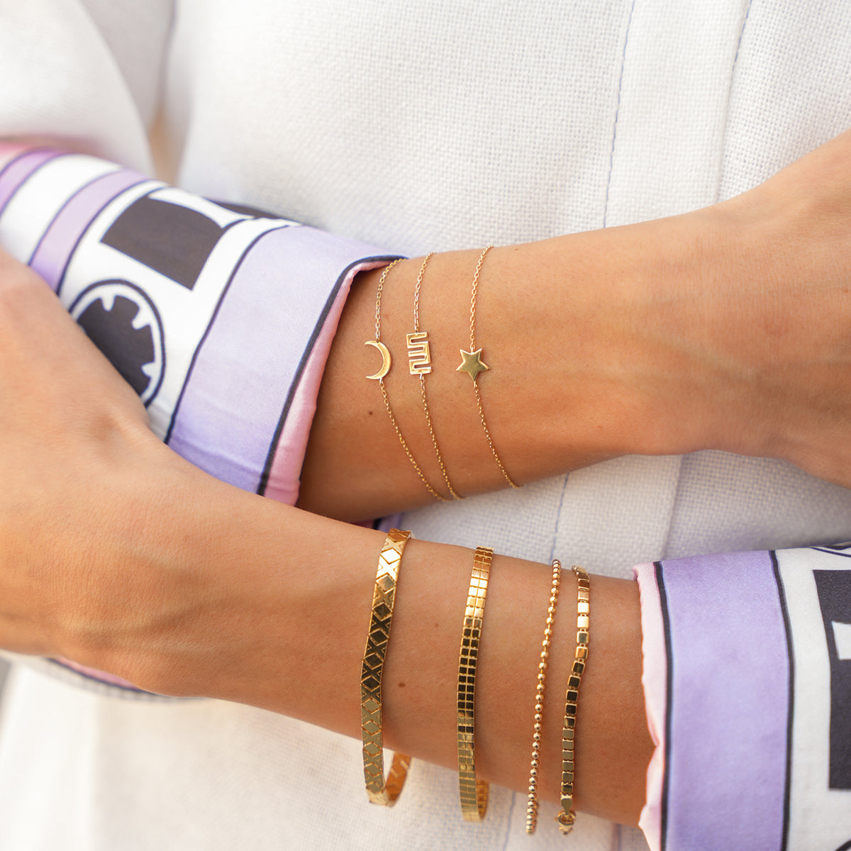 Double Squares Chain Bracelet