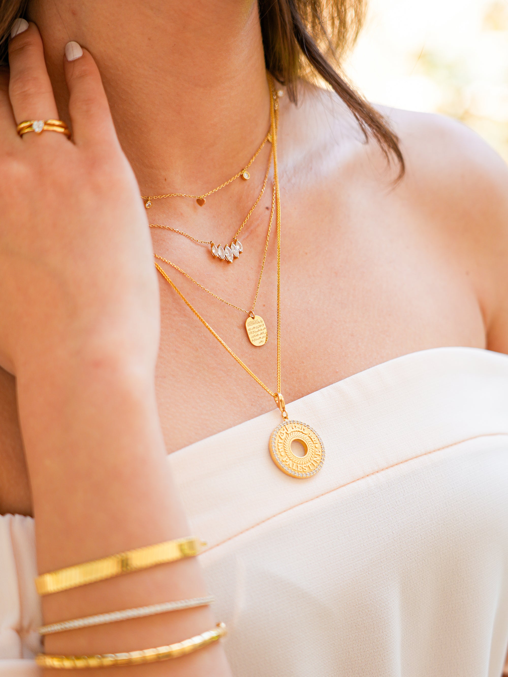 Crown Marquise Stones Necklace