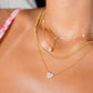 Letter and Two Side Birthstones Necklace