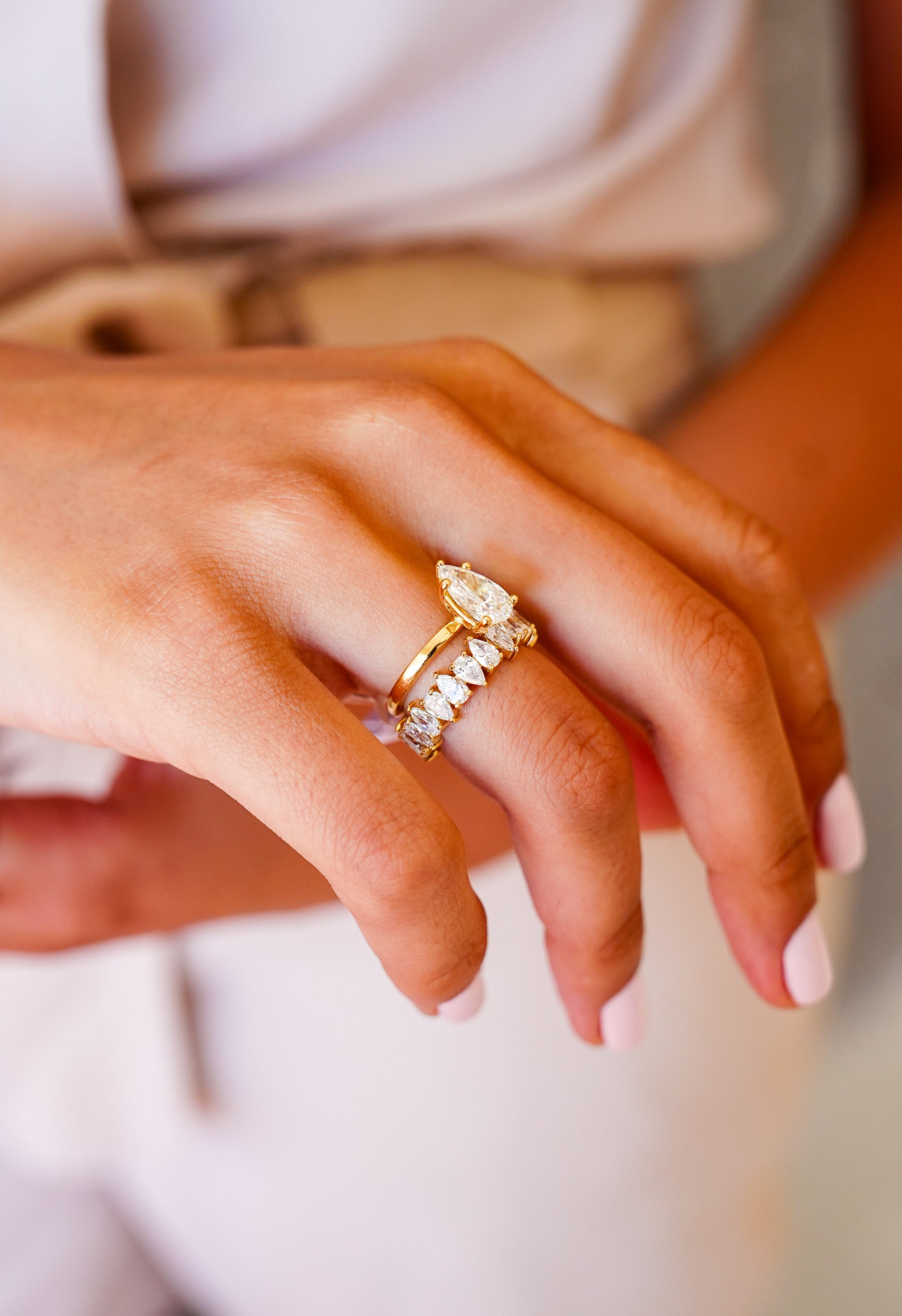 Lab Grown Diamond All-Around Pear Stones Ring