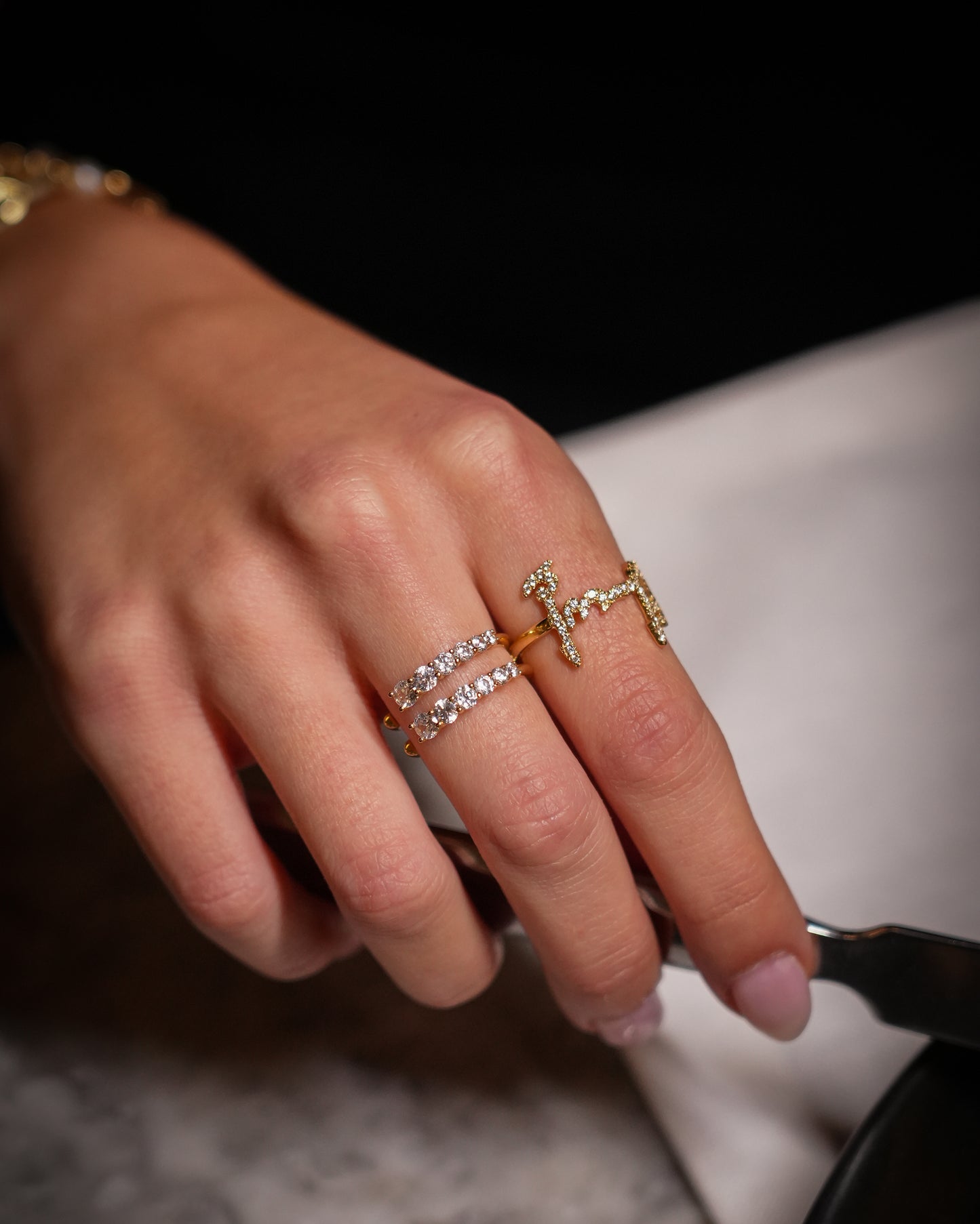 Double Line Cropped Ring