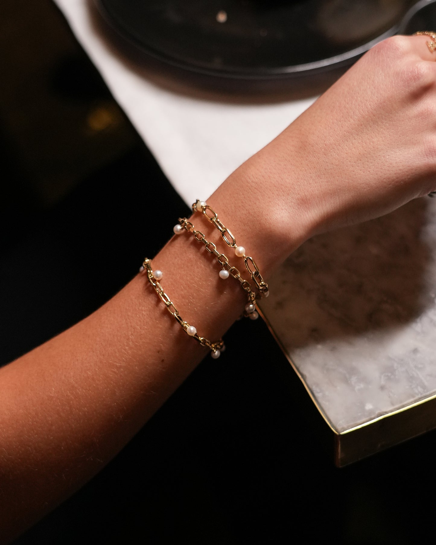 Pearl Paperclip Chain Bracelet 2.0