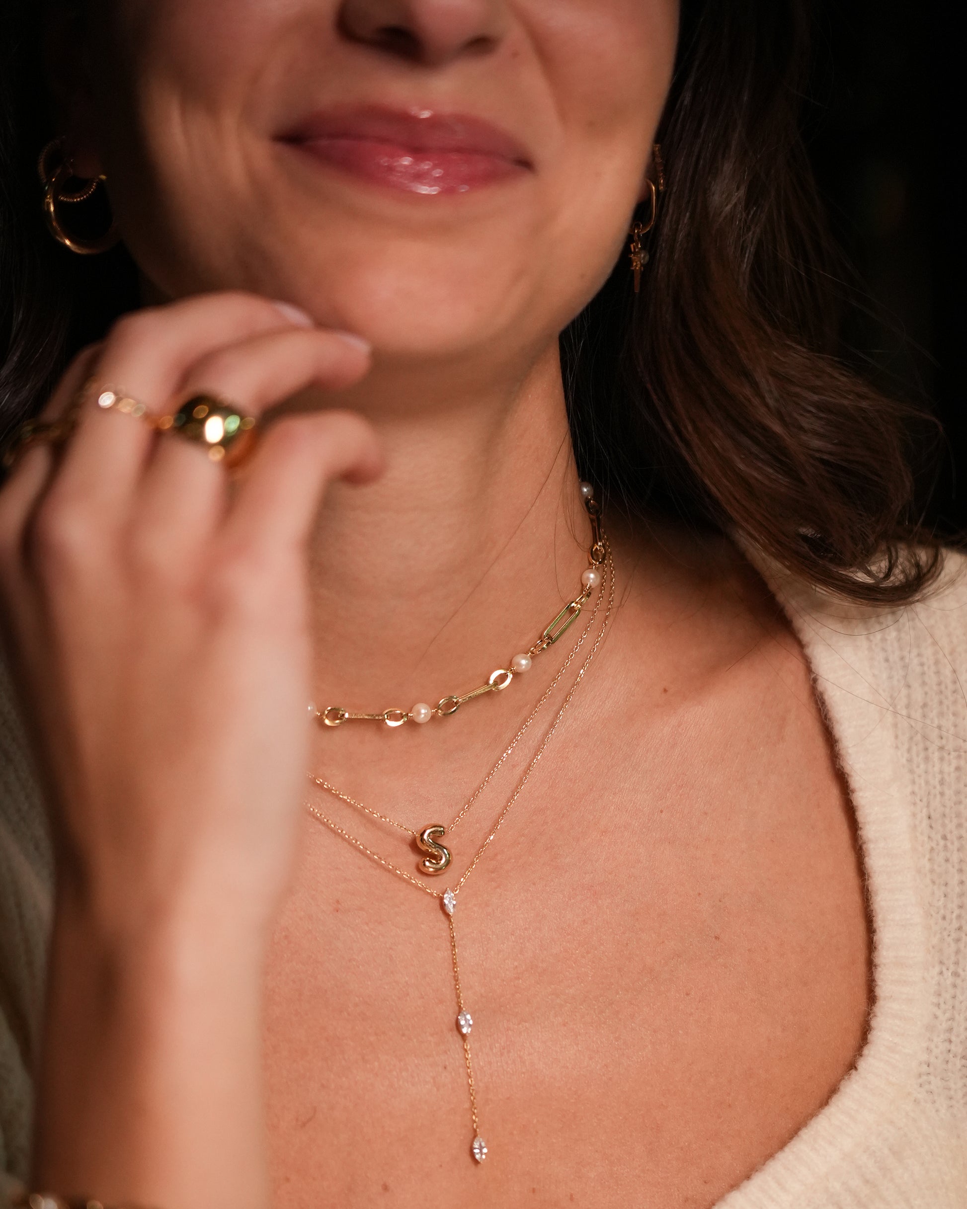 Bubble Letter Necklace | 18-karat gold. Bubble Letter Necklace | 18-karat gold.