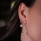 Bezel Stones with Pearl Drop Earring