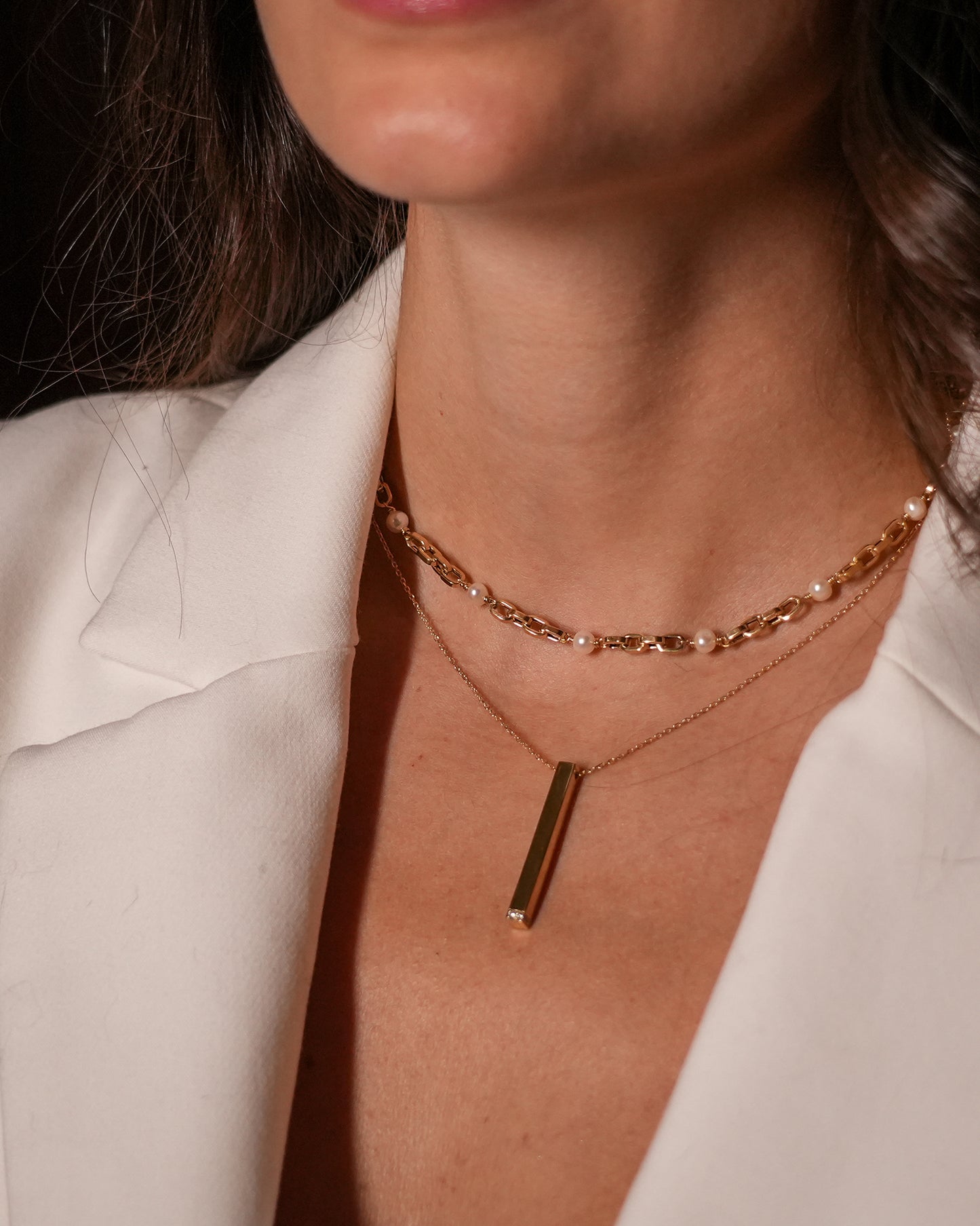 Engraved 3D Bar Necklace